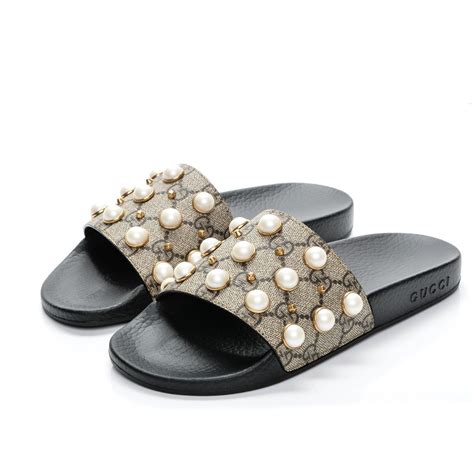 gucci sandals pearls|Gucci closed toe sandals.